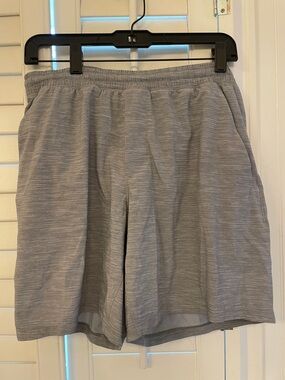 lululemon athletica Men's Heathered Light Gray Athletic Shorts